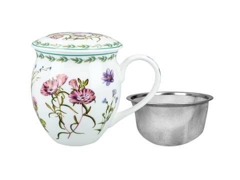 ⁨Kubek beczka z przykrywką - Kwiaty polne (CARMANI)⁩ w sklepie Wasserman.eu