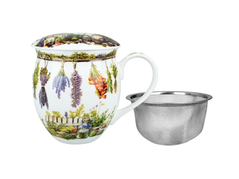 ⁨Kubek beczka z przykrywką - Zioła (CARMANI)⁩ w sklepie Wasserman.eu