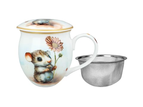 ⁨Kubek beczka z przykrywką - Nornica w ogrodzie (CARMANI)⁩ w sklepie Wasserman.eu