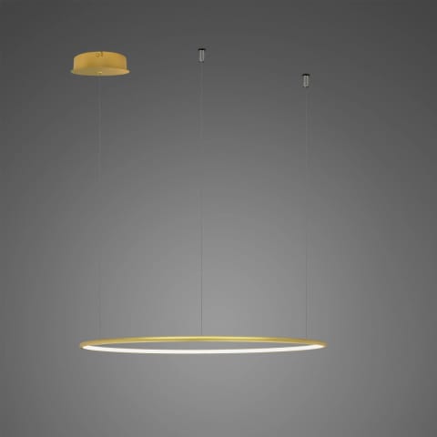 ⁨Lampa wisząca Ledowe Okręgi No.1 60cm 3k złota ściemnialna pająk (Barwa światła delikatnie ciepła, Kierunek padania światła do wewnątrz, Kolor Złoty, Możliwość ściemniania tak)⁩ w sklepie Wasserman.eu