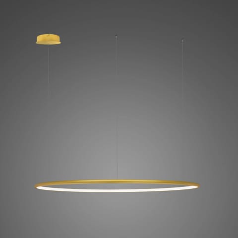 ⁨Lampa wisząca Ledowe Okręgi No.1 100cm 3k złota ściemnialna (Barwa światła delikatnie ciepła, Kierunek padania światła do wewnątrz, Kolor Złoty, Możliwość ściemniania tak)⁩ w sklepie Wasserman.eu