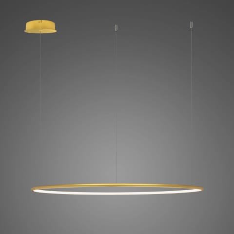 ⁨Lampa wisząca Ledowe Okręgi No.1 120cm 3k złota ściemnialna (Barwa światła delikatnie ciepła, Kierunek padania światła do wewnątrz, Kolor Złoty, Możliwość ściemniania tak)⁩ w sklepie Wasserman.eu