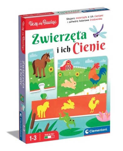Puzzle Zwierzęta i Ich Cienie Uczę się Bawiąc Język Polski Clementoni 50762 w sklepie Wasserman.eu