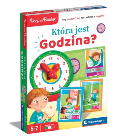 ⁨Gra edukacyjna Puzzle Która Jest Godzina? Zegarek Uczę się Bawiąc Język Polski Clementoni 50771⁩ w sklepie Wasserman.eu