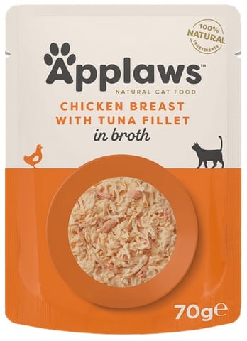 ⁨Applaws saszetka dla kota Kurczak z Tuńczykiem w rosole 70g⁩ w sklepie Wasserman.eu