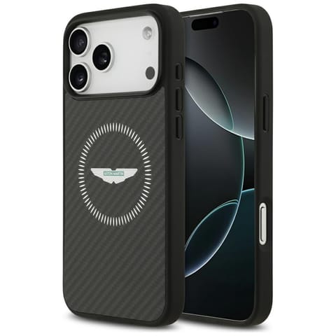 ⁨Etui Aston Martin HC Kevlar Counter      Design MagSafe do iPhone 17 Pro Max czarny⁩ w sklepie Wasserman.eu