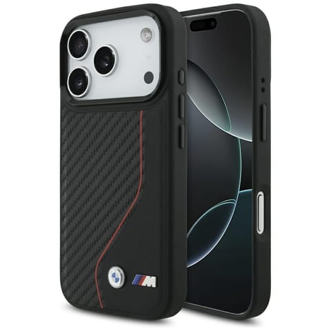 ⁨Etui BMW M Carbon Line & Logo MagSafe do iPhone 17 Pro czerwony⁩ w sklepie Wasserman.eu