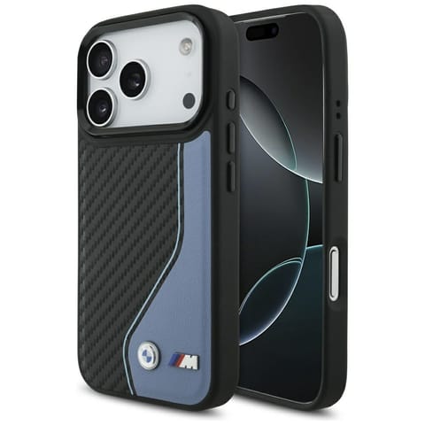 ⁨Etui BMW M Carbon Logo MagSafe do iPhone 17 Pro niebieski⁩ w sklepie Wasserman.eu
