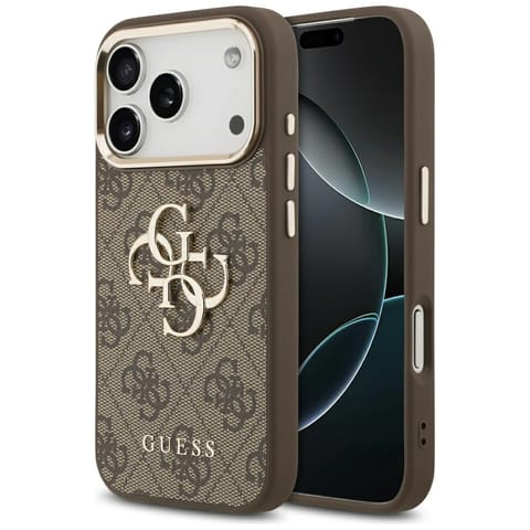 ⁨Etui Guess 4G Big 4G Classic Logo do     iPhone 17 Pro Max brązowy złoty⁩ w sklepie Wasserman.eu
