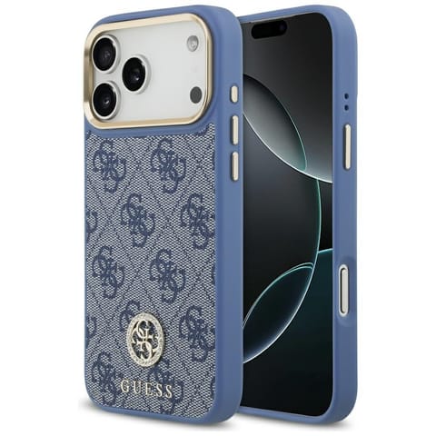 ⁨Etui Guess 4G Strass Logo MagSafe do     iPhone 17 Pro Max niebieski⁩ w sklepie Wasserman.eu