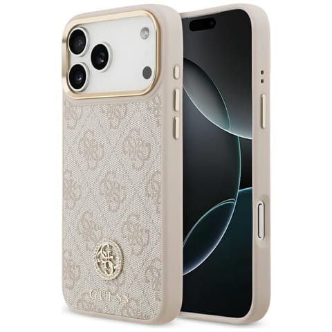 ⁨Etui Guess 4G Strass Logo MagSafe do     iPhone 17 Pro Max różowy⁩ w sklepie Wasserman.eu