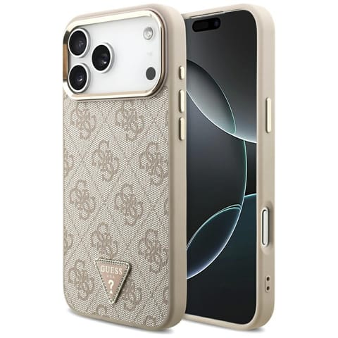 ⁨Etui Guess 4G Triangle Logo MagSafe do   iPhone 17 Pro Max różowy złoty⁩ w sklepie Wasserman.eu