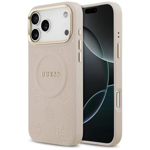 ⁨Etui Guess Peony Hot Stamp MagSafe do    iPhone 17 Pro Max różowy⁩ w sklepie Wasserman.eu