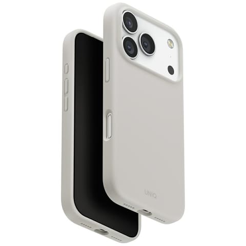 ⁨Etui UNIQ Lino do iPhone 17 Pro Magclick Charging jasno szary⁩ w sklepie Wasserman.eu