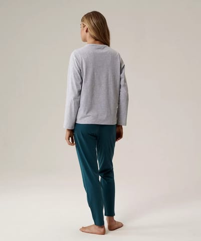 ⁨PIŻAMA ATLANTIC NLP-498 JZ25 SZM/SEA (kolor szary melanż - szmaragdowy, rozmiar XXL)⁩ w sklepie Wasserman.eu