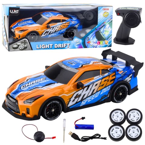 ⁨Auto Sportowe Zdalnie Sterowane RC Podświetlana Karoseria Drift Pomarańczowe⁩ w sklepie Wasserman.eu
