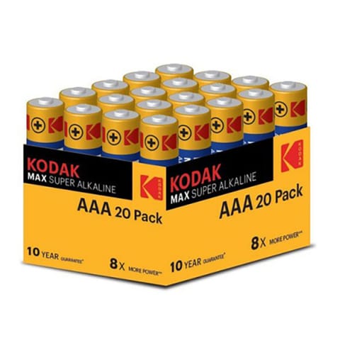 ⁨Bateria jednorazowa alkaliczna, paluszek, AAA, 1.5V, Kodak, blistr, 20-pack, KOD-LR3MAXBL8, Alkaline Max⁩ w sklepie Wasserman.eu