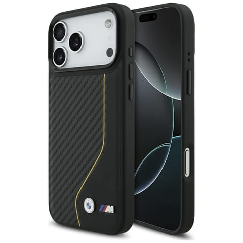 ⁨Etui BMW M Carbon Line & Logo MagSafe do iPhone 17 Pro Max żółty⁩ w sklepie Wasserman.eu