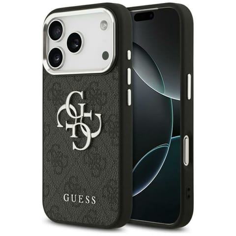 ⁨Etui Guess 4G Big 4G Classic Logo do     iPhone 17 Pro Max czarny srebrny⁩ w sklepie Wasserman.eu