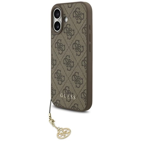 ⁨Etui Guess 4G Charms Collection MagSafe  do iPhone 17 brązowy⁩ w sklepie Wasserman.eu