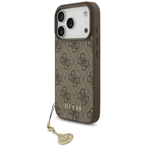 ⁨Etui Guess 4G Charms Collection MagSafe  do iPhone 17 Pro brązowy⁩ w sklepie Wasserman.eu