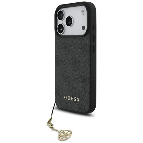 ⁨Etui Guess 4G Charms Collection MagSafe  do iPhone 17 Pro czarny⁩ w sklepie Wasserman.eu