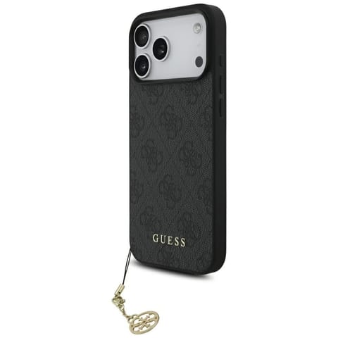 ⁨Etui Guess 4G Charms Collection MagSafe  do iPhone 17 Pro Max czarny⁩ w sklepie Wasserman.eu