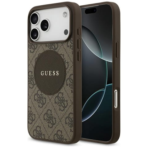 ⁨Etui Guess 4G Circle Classic Logo        MagSafe do iPhone 17 Pro Max brązowy⁩ w sklepie Wasserman.eu