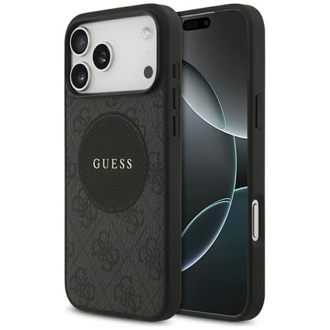 ⁨Etui Guess 4G Circle Classic Logo        MagSafe do iPhone 17 Pro Max czarny⁩ w sklepie Wasserman.eu