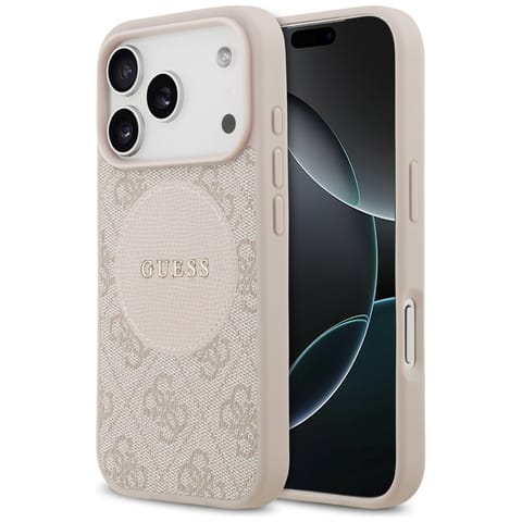 ⁨Etui Guess 4G Circle Classic Logo        MagSafe do iPhone 17 Pro różowy⁩ w sklepie Wasserman.eu