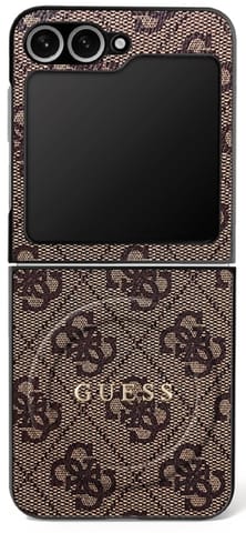 ⁨Etui Guess 4G Classic MagSafe do Samsung Galaxy Z Flip7 brązowy⁩ w sklepie Wasserman.eu
