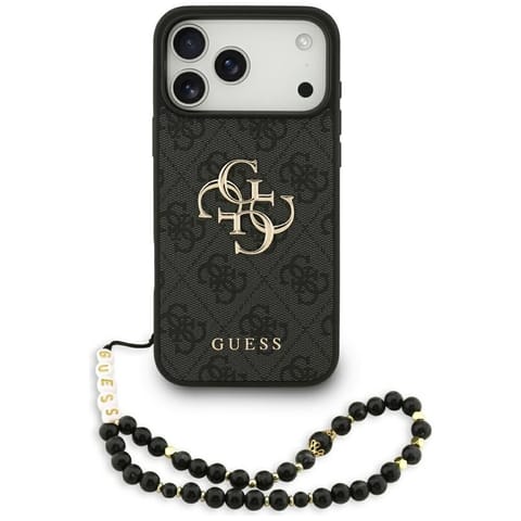 ⁨Etui Guess 4G Strap 4G Classic Logo do   iPhone 17 Pro Max czarny⁩ w sklepie Wasserman.eu