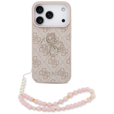 ⁨Etui Guess 4G Strap 4G Classic Logo do   iPhone 17 Pro różowy⁩ w sklepie Wasserman.eu