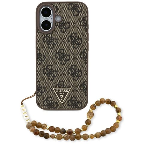 ⁨Etui Guess 4G Strap Triangle Logo        MagSafe do iPhone 17 brązowy⁩ w sklepie Wasserman.eu