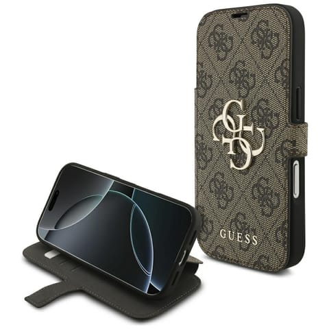 ⁨Etui Guess Book 4G Metal Logo do iPhone  17 Pro brązowy⁩ w sklepie Wasserman.eu