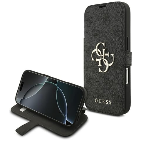 ⁨Etui Guess Book 4G Metal Logo do iPhone  17 Pro czarny⁩ w sklepie Wasserman.eu