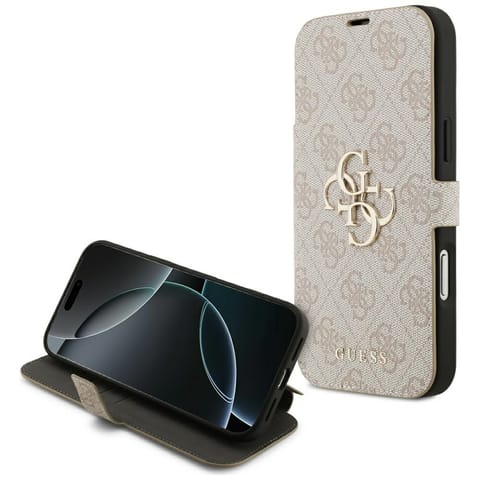 ⁨Etui Guess Book 4G Metal Logo do iPhone  17 Pro Max różowy⁩ w sklepie Wasserman.eu