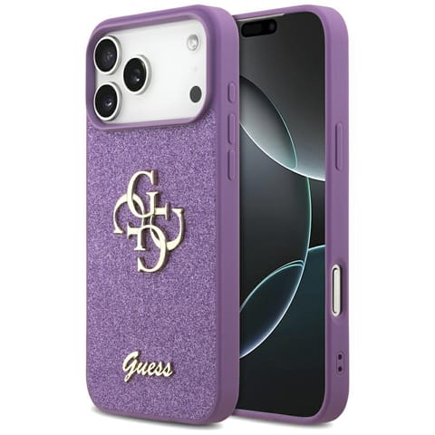 ⁨Etui Guess Fixed Glitter Big 4G do       iPhone 17 Pro Max liliowy⁩ w sklepie Wasserman.eu