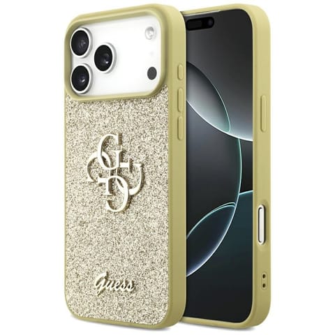 ⁨Etui Guess Fixed Glitter Big 4G do       iPhone 17 Pro Max złoty⁩ w sklepie Wasserman.eu