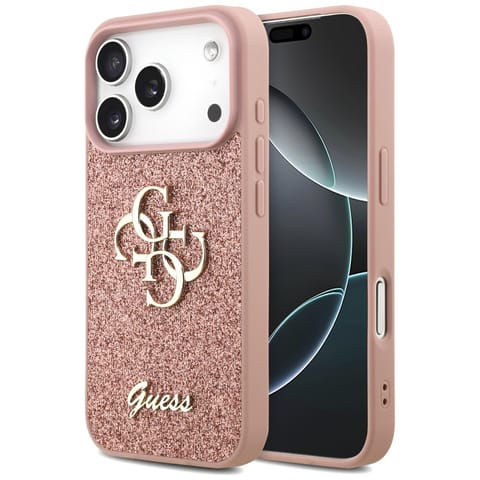 ⁨Etui Guess Fixed Glitter Big 4G do       iPhone 17 Pro różowy⁩ w sklepie Wasserman.eu
