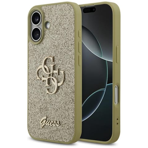 ⁨Etui Guess Fixed Glitter Big 4G do       iPhone 17 złoty⁩ w sklepie Wasserman.eu