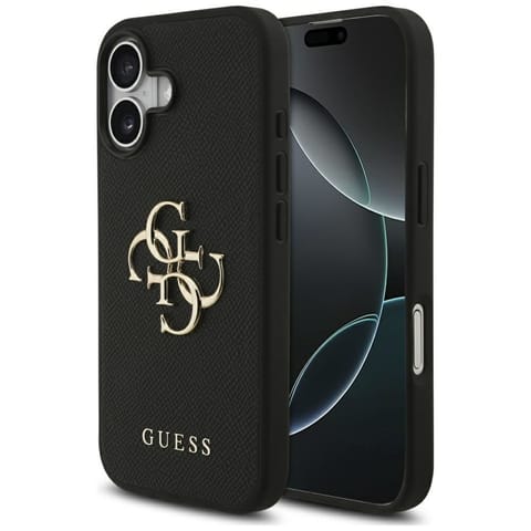 ⁨Etui Guess Grained Big 4G & Classic Logo do iPhone 17 czarny⁩ w sklepie Wasserman.eu