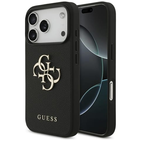 ⁨Etui Guess Grained Big 4G & Classic Logo do iPhone 17 Pro czarny⁩ w sklepie Wasserman.eu