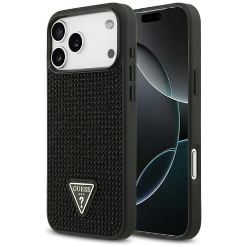 ⁨Etui Guess Rhinestone Triangle Logo do   iPhone 17 Pro Max czarny⁩ w sklepie Wasserman.eu