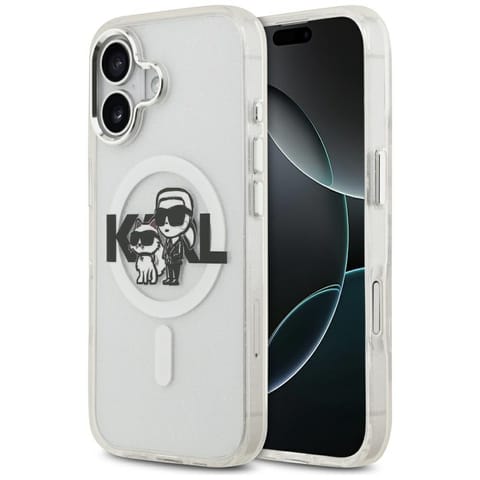 ⁨Etui Karl Lagerfeld IML Glitter Karl &   Choupette Sketch Logo MagSafe do iPhone 17 przezroczysty⁩ w sklepie Wasserman.eu