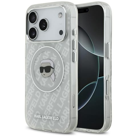 ⁨Etui Karl Lagerfeld IML Karl Head Logo   MagSafe do iPhone 17 Pro Max szary⁩ w sklepie Wasserman.eu