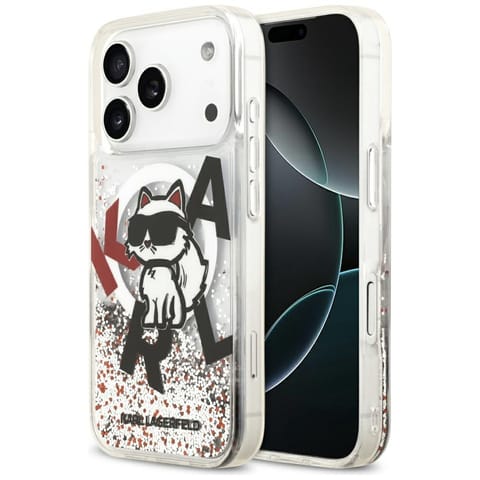 ⁨Etui Karl Lagerfeld Liquid Glitter       Choupette Logo MagSafe do iPhone 17 Pro przezroczysty⁩ w sklepie Wasserman.eu