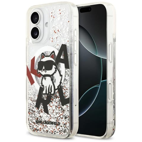⁨Etui Karl Lagerfeld Liquid Glitter       Choupette Logo MagSafe do iPhone 17 przezroczysty⁩ w sklepie Wasserman.eu