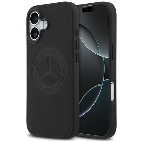 ⁨Etui Mercedes Leather Vintage Logo       MagSafe do iPhone 17 czarny⁩ w sklepie Wasserman.eu