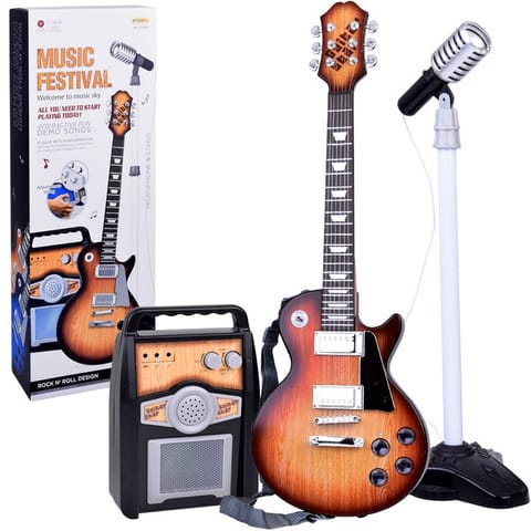 ⁨Gitara Elektryczna z Mikrofonem i Wzmacniaczem dla Dzieci Karaoke IN0171⁩ w sklepie Wasserman.eu